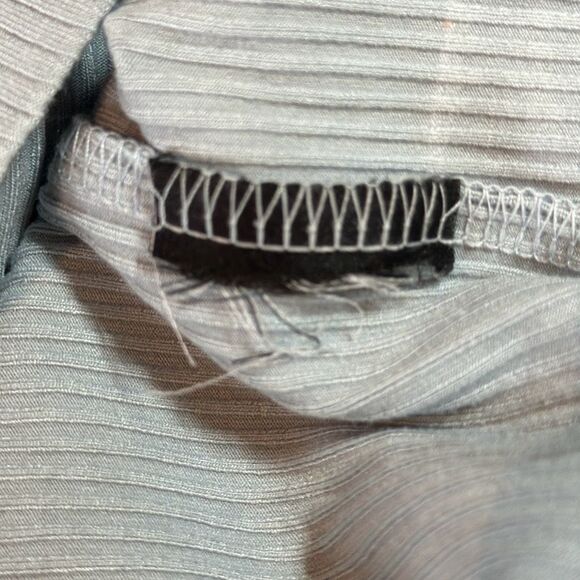 ☀️ 7 For All Mankind Blue Crew Neck Puffed Sleeve Ribbed - Picture 7 of 7